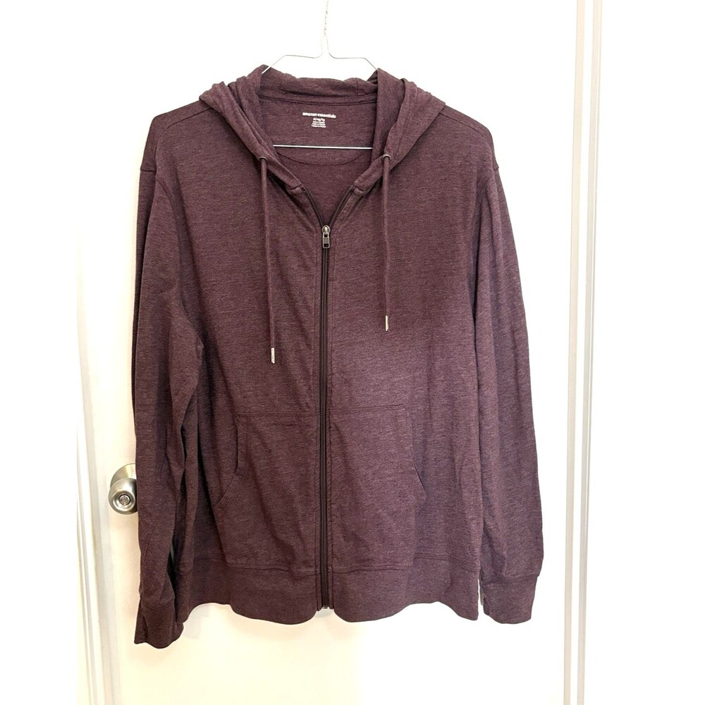 Mens XL Burgundy Full-Zip Hoodie Amazon Essentials